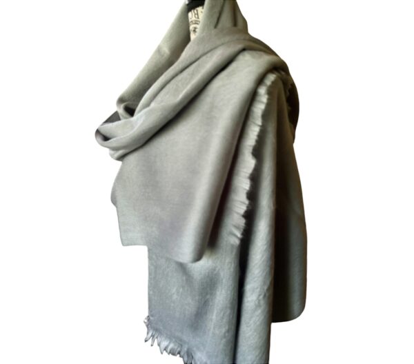 Genuine Alpaca Shawl / Wrap in Shimmery Silver - Super Warm, Lightweight, Super Soft