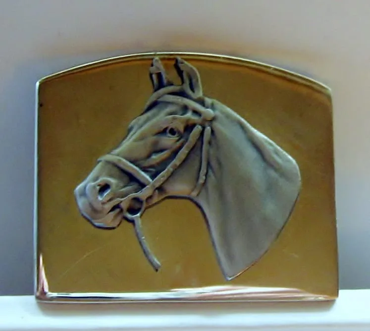 SOLID ALPACA SILVER, HANDMADE HORSE HEAD BELT BUCKLE - WITH OR WITHOUT BELT LEATHER - Image 3