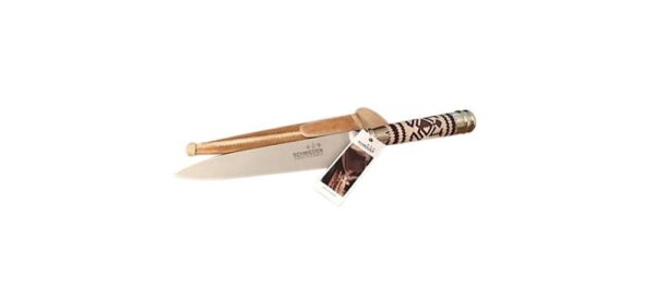 "TIENTO" HAND BRAIDED RAWHIDE GAUCHO KNIFE HANDLE WITH ALPACA SILVER ACCENTS - Image 8