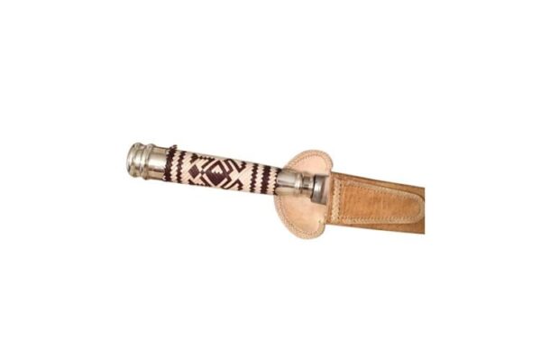 "TIENTO" HAND BRAIDED RAWHIDE GAUCHO KNIFE HANDLE WITH ALPACA SILVER ACCENTS - Image 7