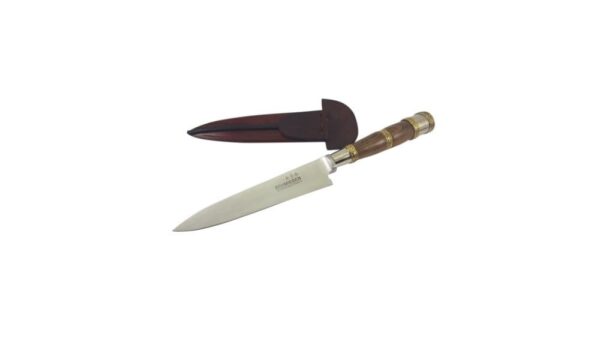 STAINLESS STEEL GAUCHO KNIFE, CUCHILLO WITH CHISELED HARDWOOD & BRASS HANDLE - CACU-478/2082