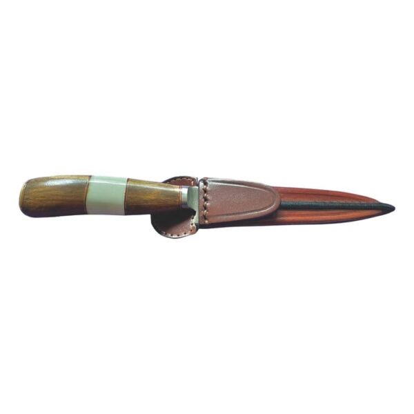 14CM NATURAL BONE AND WALNUT WOOD WITH BRASS ACCENTS - FIXED BLADE GAUCHO KNIFE - HANDMADE IN ARGENTINA - Reduced Price - Image 3