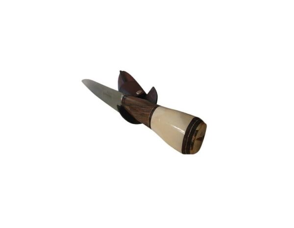KNIFE SPECIAL PRICE! - HANDMADE POLISHED BONE WITH ARGENTINIAN EXOTIC HARDWOOD HANDLED GAUCHO KNIFE - FULL TANG, 14CM PAMPEANA STAINLESS STEEL BLADE - CUCA-012/1302 - Image 3