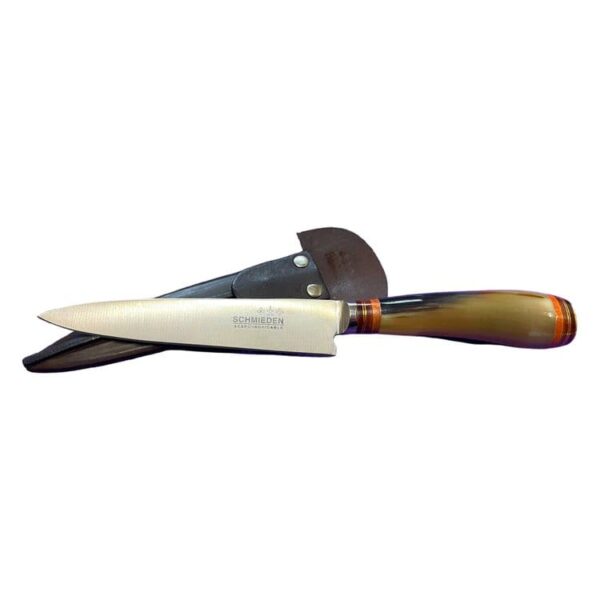 POLISHED HORN HANDLE GAUCHO KNIFE, HAND CRAFTED IN ARGENTINA - 14CM FULL TANG, STAINLESS STEEL BLADE - Image 7