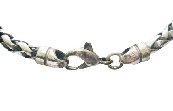 6MM EXTRA HEAVY HANDMADE, HAND BRAIDED, SOLID STERLING SILVER & 18KT GOLD UNISEX NECK CHAIN - BEAUTIFUL, UNIQUE & HAND CRAFTED! - MJ-RON125 - Image 5