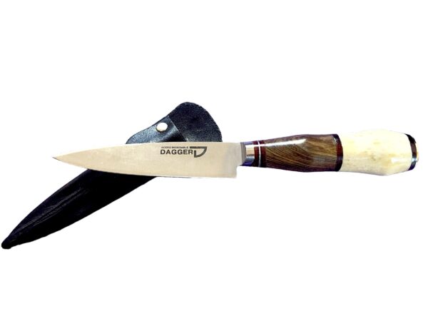 Rugged Style Gaucho Knife, Handmade of Natural Polished Bone, Exotic Wood with a Carbon Steel Blade - EUWB/10-12 - Image 3