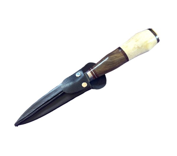 Rugged Style Gaucho Knife, Handmade of Natural Polished Bone, Exotic Wood with a Carbon Steel Blade - EUWB/10-12