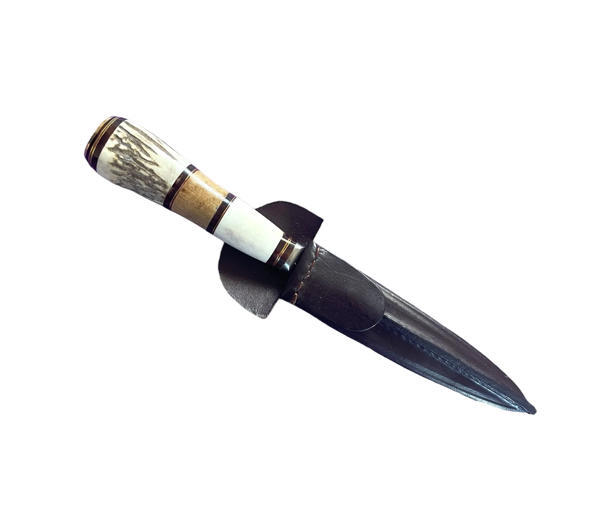 HANDMADE IN ARGENTINA - DEER ANTLER WITH EXOTIC HARDWOOD HANDLED GAUCHO STEAK KNIFE - CUCA-980/1468 - Image 4