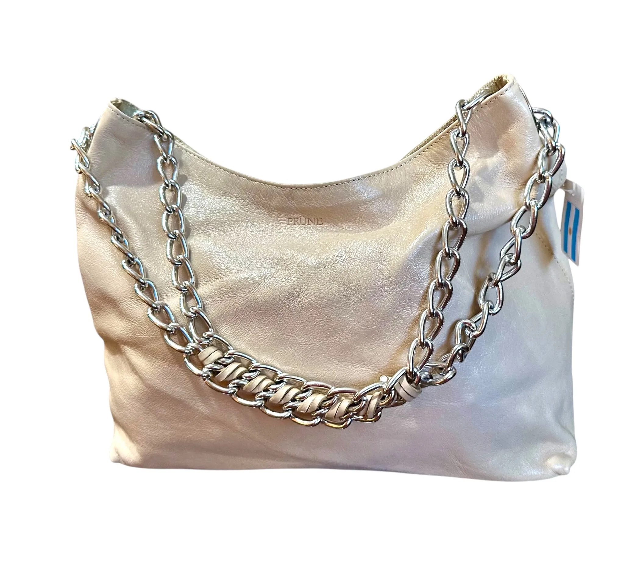 Prune Champagne Leather Chain Shoulder Bag - PM/3314 - Image 3