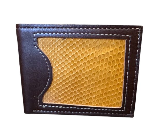 Men's Snakeskin Credit Card Wallet with Cowhide Leather Trim - Image 3