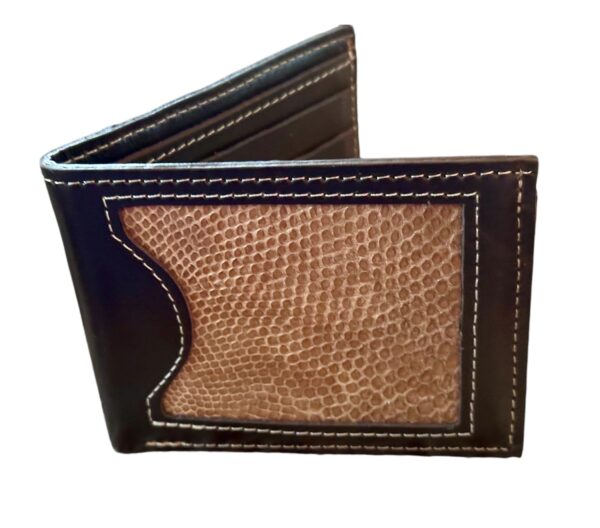 Men's Snakeskin Credit Card Wallet with Cowhide Leather Trim