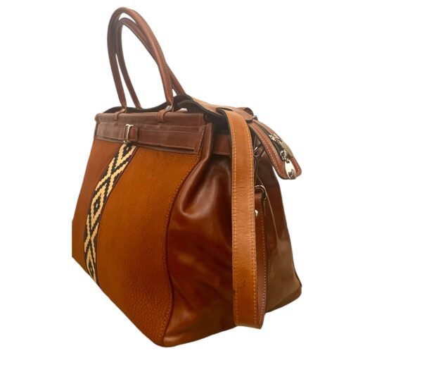 Capybara / Carpincho and Argentinian Cowhide Leather Weekender Travel Bag - Image 5