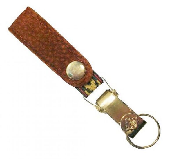 GENUINE CARPINCHO / CAPYBARA, BRASS CLIP STYLE KEY RING / KEY CHAIN - ARG-LLA-129/148-C - Image 2