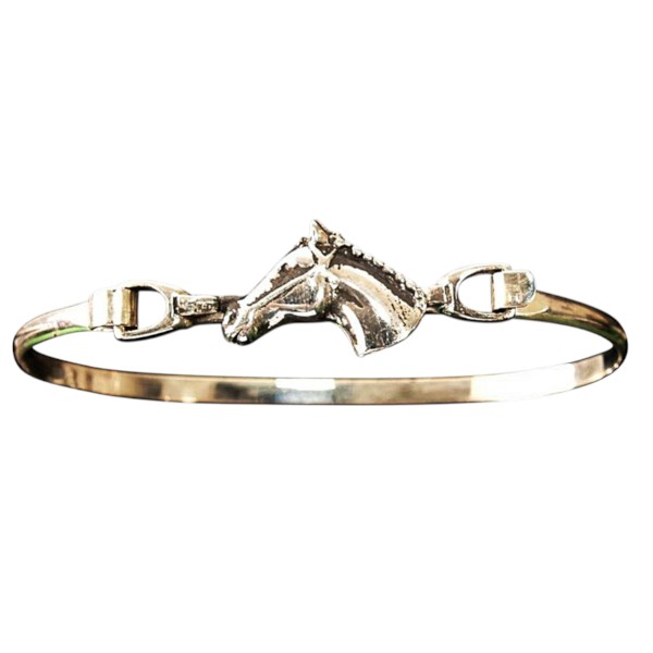 sterling silver horse head bangle bracelet