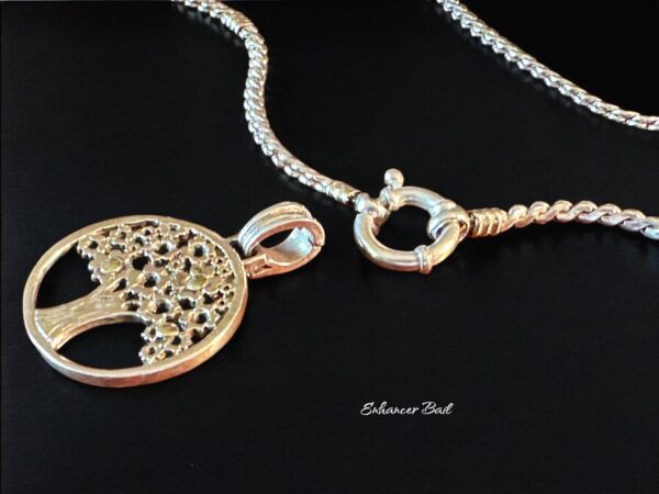 925 Sterling Silver Tree of Life Pendant with Stunning 18k Gold Accents - Image 3