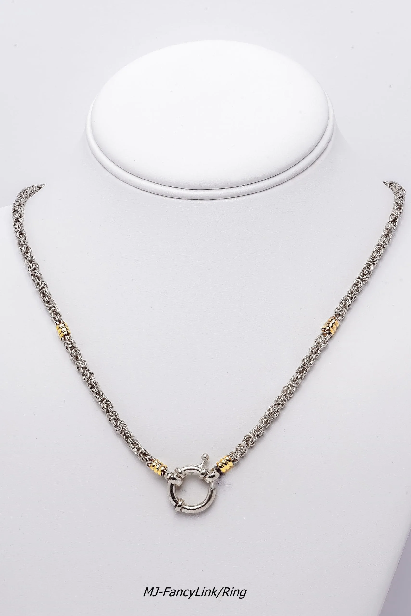 925 Sterling Silver Chain with 18k Gold Accents