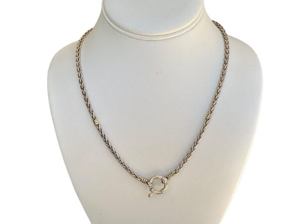 HANDMADE STERLING SILVER AND 18KT GOLD, 2-TONED NECK CHAIN - UNISEX, MADE IN ARGENTINA - MJ-PIG100/R - Image 4