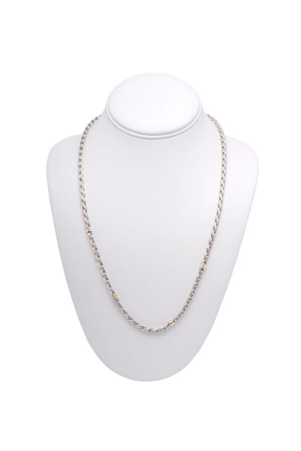 6MM HEAVY MIXED METAL, SOLID STERLING SILVER AND 18KT GOLD ROPE STYLED CHAIN - UNISEX - HANDMADE IN ARGENTINA - MJ-TT125