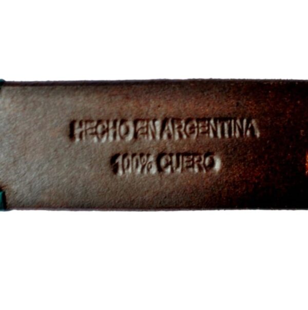 Hand-Stitched Leather Polo Belt | Greek Key Embroidered Design & Brass Buckle - Image 3
