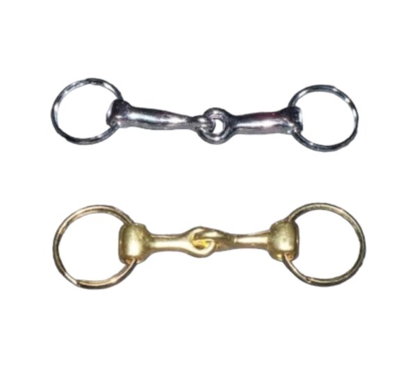 Solid Brass Snaffle Bit Keychain - Double Key Ring - CS-L122/250-B - Image 2