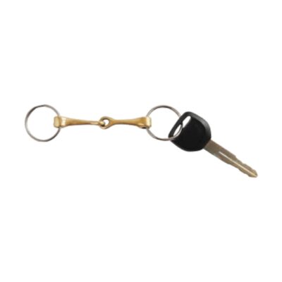 Solid Brass Snaffle Bit Keychain - Double Key Ring - CS-L122/250-B