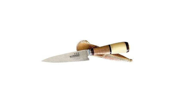 KNIFE SPECIAL PRICE! - HANDMADE POLISHED BONE WITH ARGENTINIAN EXOTIC HARDWOOD HANDLED GAUCHO KNIFE - FULL TANG, 14CM PAMPEANA STAINLESS STEEL BLADE - CUCA-012/1302 - Image 2