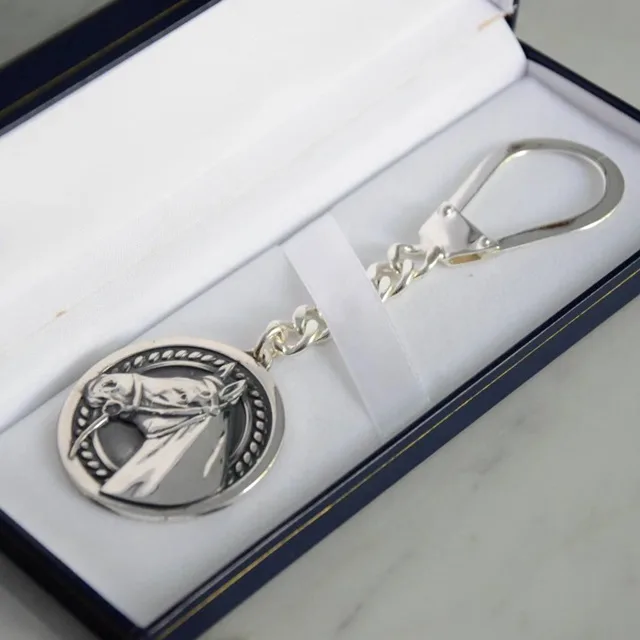 Silver Horse Head Key Chain - Image 2