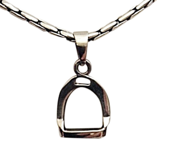 Horse Jewelry - Solid Sterling Silver Iron Riding Stirrup Charm / Pendant - Handmade in Argentina - Image 4