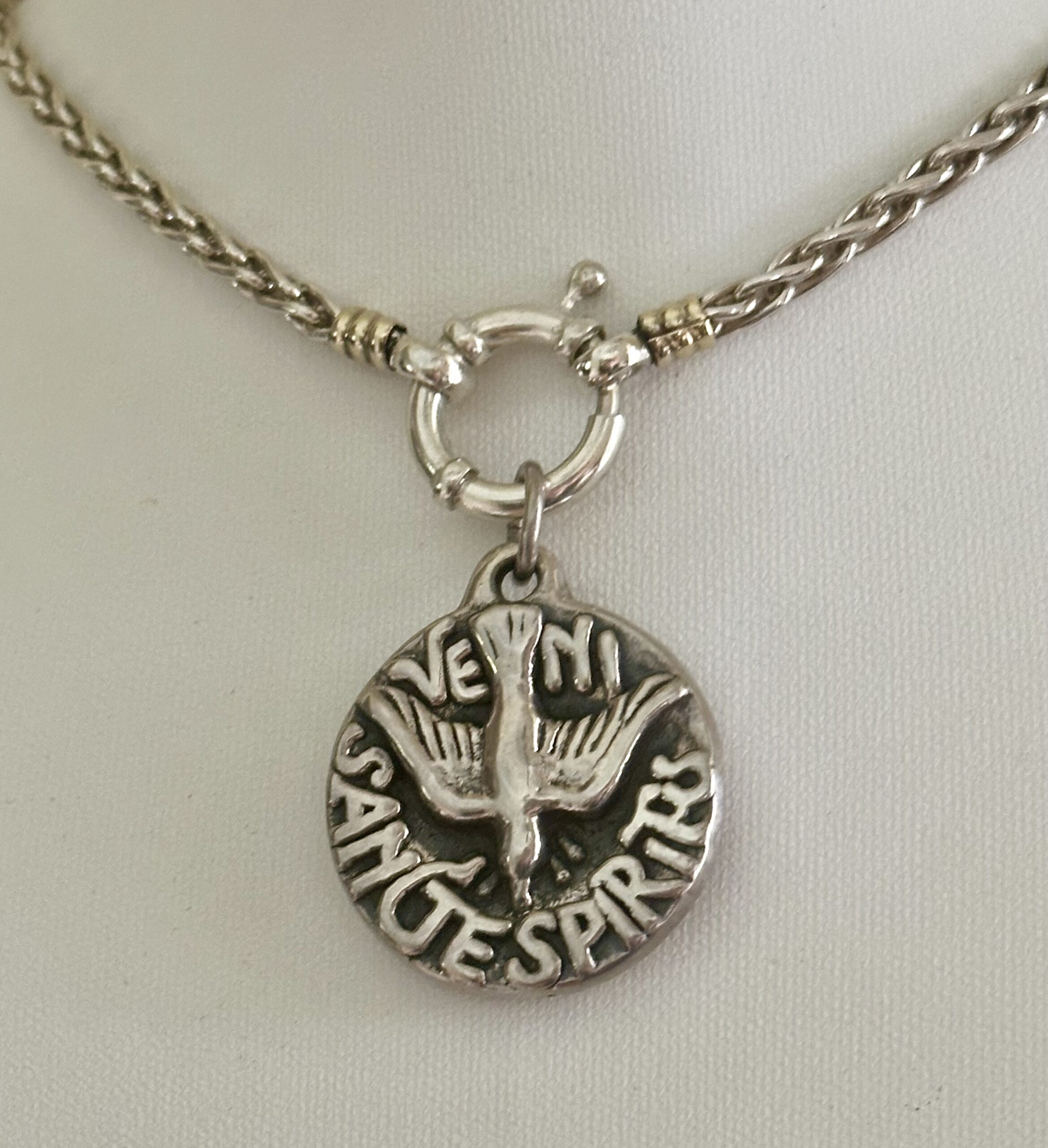 Exquisite Sterling Holy Spirit Medal - Image 4