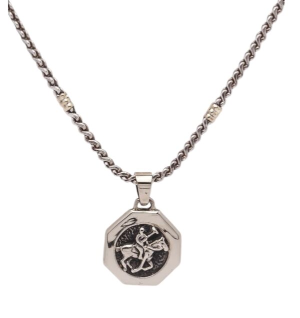 Handmade Alpaca Silver Polo Player Pendant - Image 2