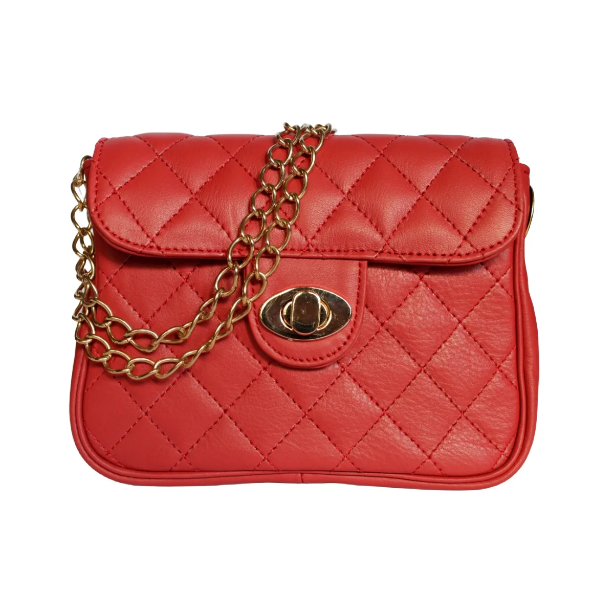 SMALL ARGENTINIAN LEATHER SHOULDER BAG PURSE - QUILTED WITH TOP STITCHING - Image 3