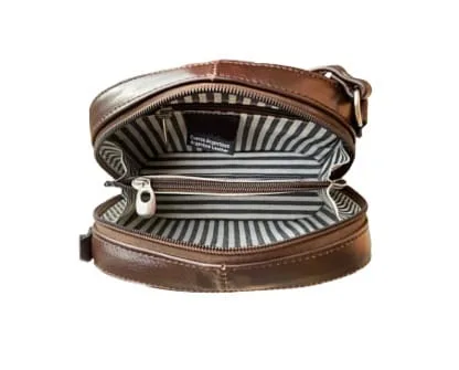 Handmade Argentinian Bicolored, Genuine Leather Crossbody Bag with Adjustable Strap - OZ-27/36 - Image 9