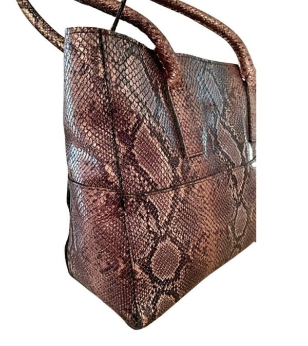 Reptile Printed Genuine Argentine Cowhide Leather Tote Bag – Handcrafted Unique Design - Image 2