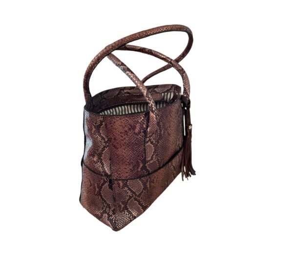 Reptile Printed Genuine Argentine Cowhide Leather Tote Bag – Handcrafted Unique Design - Image 8