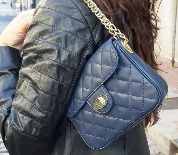 HANDMADE DESIGNER INSPIRED, GENUINE ARGENTINIAN LEATHER BAG WITH CONVERTABLE CHAIN STRAP, MULTIPLE COLOR CHOICES  - QUILTED TOP STITCHING - OZ-373/2162