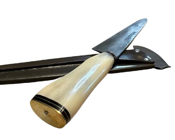 ARGENTINE GAUCHO KNIFE, CUCHILLO WITH POLISHED BONE HANDLE & EXTRA LONG, FULL TANG PATAGONIA CARBON STEEL BLADE - PL-CUCH19