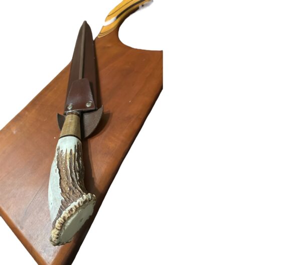 HUGE ANTLERED & ARGENTINE HARDWOOD GAUCHO KNIFE WITH 30CM HEAVY CARBON STEEL BLADE - ONE OF A KIND! - Image 4