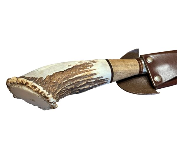 HUGE ANTLERED & ARGENTINE HARDWOOD GAUCHO KNIFE WITH 30CM HEAVY CARBON STEEL BLADE - ONE OF A KIND! - Image 2