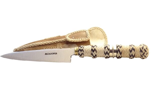 HAND BRAIDED RAWHIDE GAUCHO KNIFE HANDLE WITH STAINLESS STEEL PATAGONIA BLADE - 100% AUTHENTIC ARGENTINE MADE! PL-CUCH22/40-BKSP - Image 5