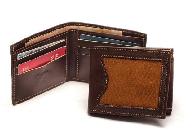 Capybara / Carpincho Men's Hombre Credit Card Wallet - Handmade, Trimmed in Argentinean Cowhide Leather