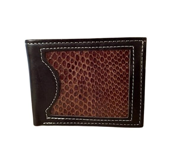 MEN'S GENUINE SNAKESKIN, DOLLAR SIZE, CREDIT CARD WALLET WITH ARGENTINE COWHIDE LEATHER TRIM - PL-BIL59/16-SN