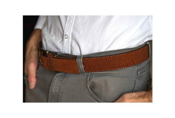 UNISEX 100% GENUINE CARPINCHO CAPYBARA HIDE BELT WITH BRASS BUCKLE - PL-19/25-C/C - Image 2