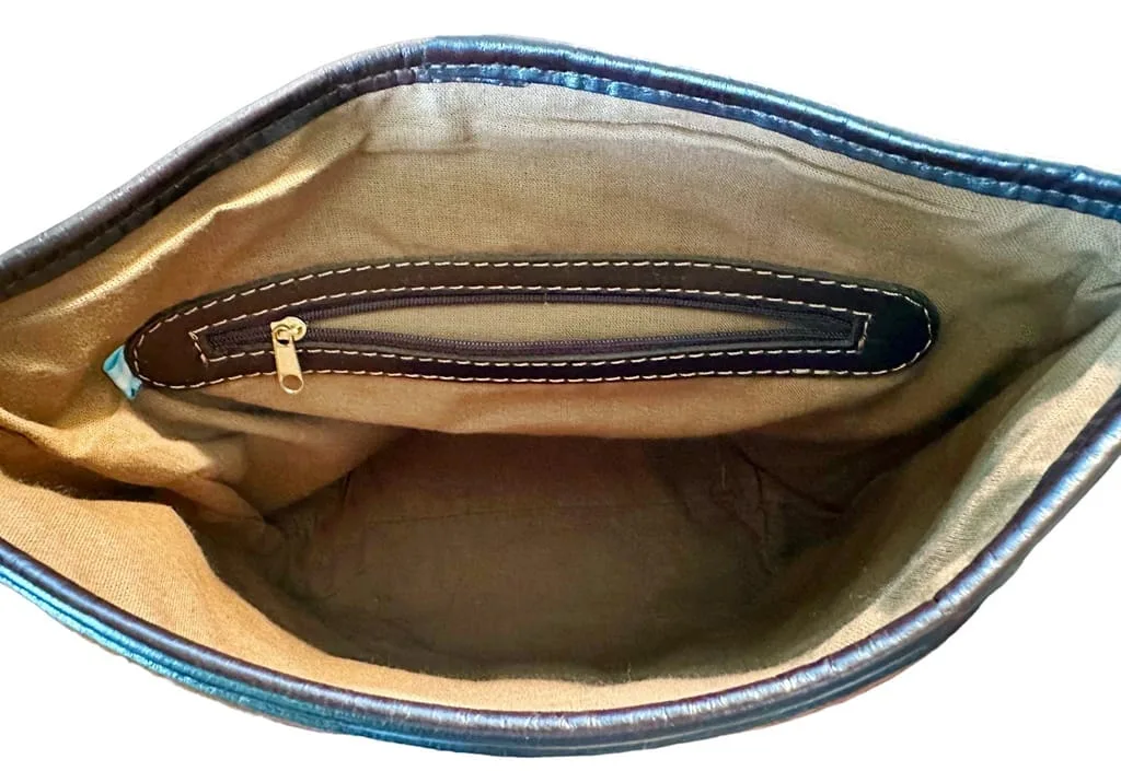 GENUINE EXOTIC CARPINCHO / CAPYBARA HIDE SHOULDER / CROSS BODY SHOULDER BAG - HANDMADE IN ARGENTINA -M/2799-C - Image 5