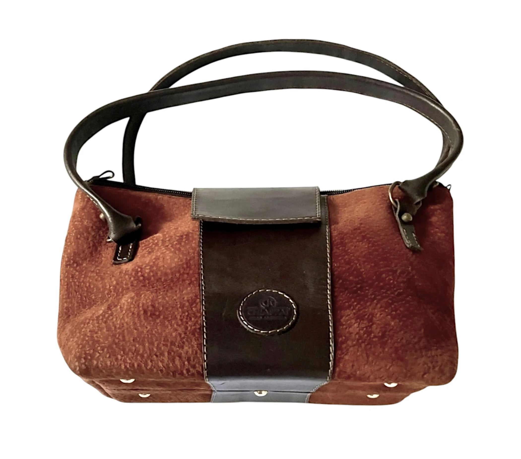 Carpincho Handbag with Brass Details