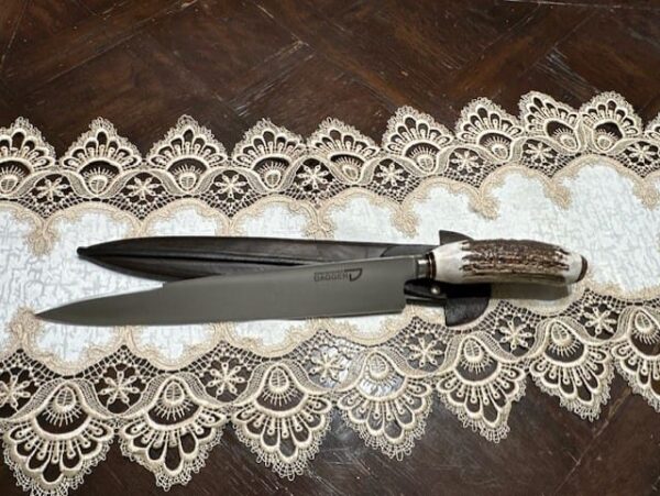 HANDMADE CARBON STEEL 30CM EXTRA LARGE, HEAVY, THICK STAGHORN HANDEL GAUCHO KNIFE - HANDMADE IN ARGENTINA - PW-30/2888-CS - Image 3