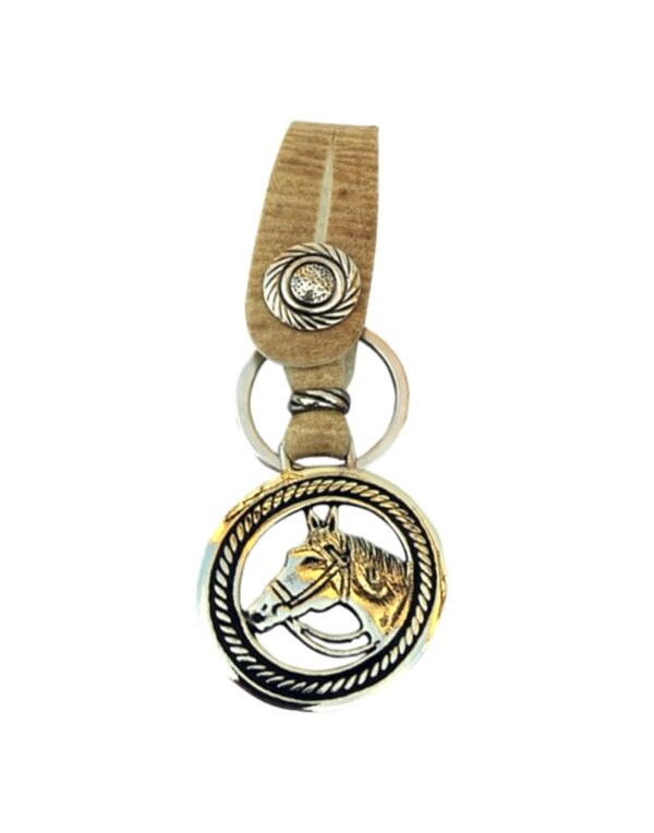Heavy Rawhide & Alpaca Silver Belt Style Handmade Keyring / Keychain - ARG-LLA-742/748-RH