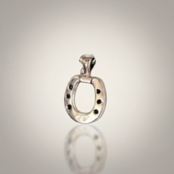 Reversible sterling silver horseshoe pendant handmade Argentina polished oxidized