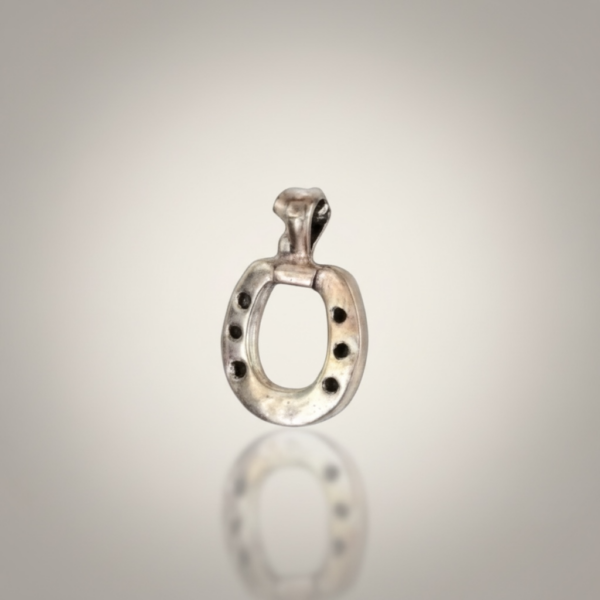 Reversible sterling silver horseshoe pendant handmade Argentina polished oxidized