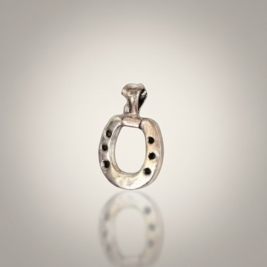 Reversible sterling silver horseshoe pendant handmade Argentina polished oxidized