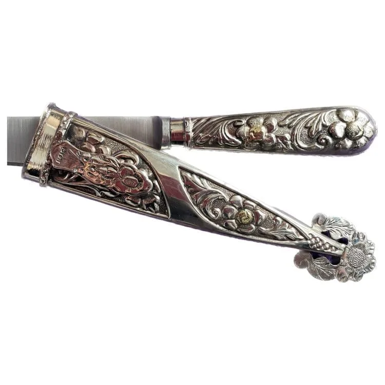 AUTHENTIC, HANDMADE ALPACA SILVER ARGENTINIAN GAUCHO KNIFE WITH STAINLESS STEEL BLADE - CACU-404/3344 - Image 2